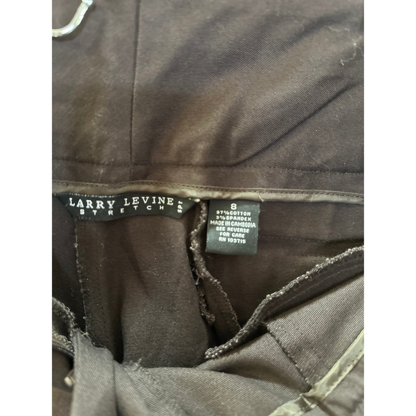 Larry Levine Stretch Brown Capri Pants - Size 8