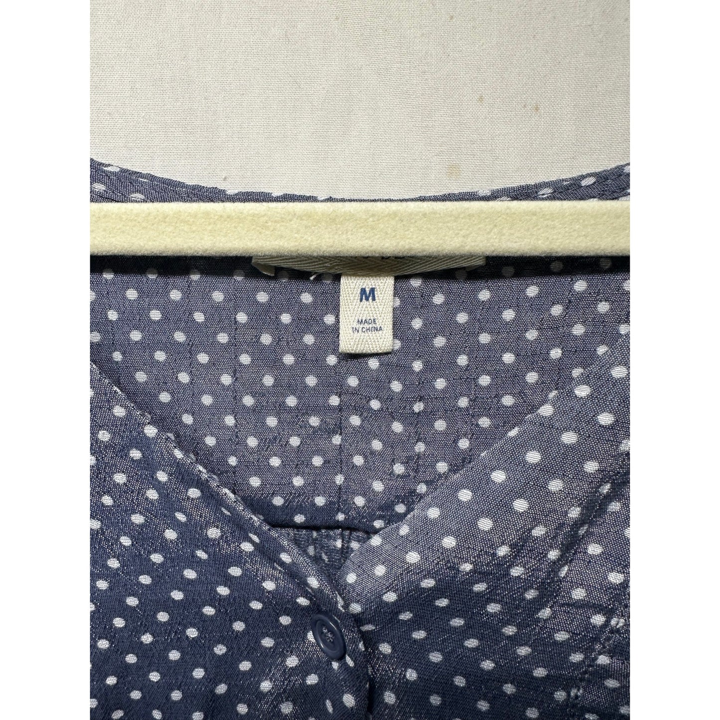 Como Blu Blue Polka Dot Button-Up Blouse - Size Medium