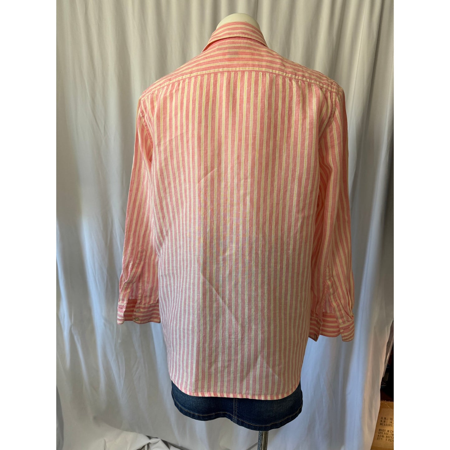 Tommy Bahama Women's Pink Striped Button-Down Shirt - M