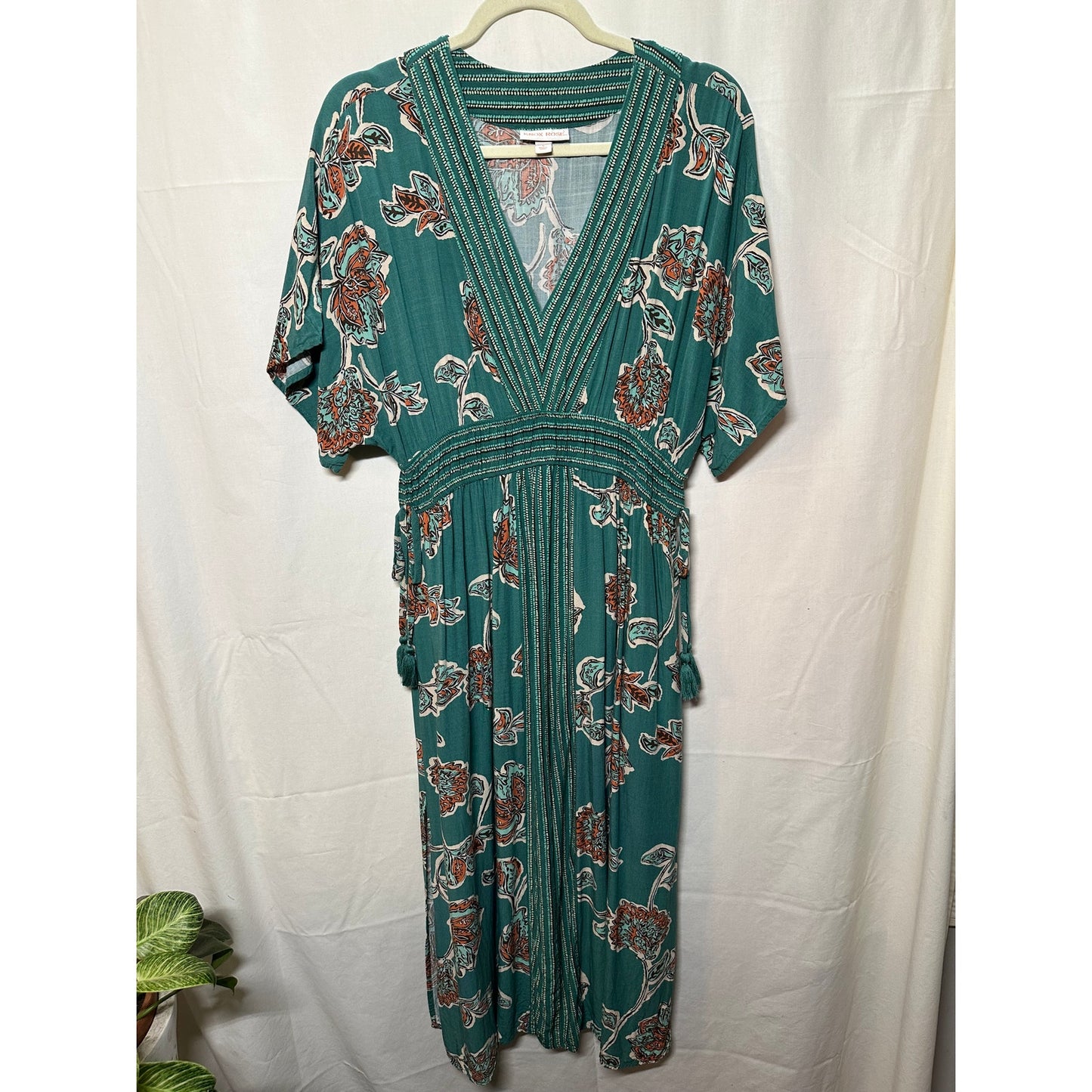 Knox Rose Green Floral Maxi Dress - Size Small