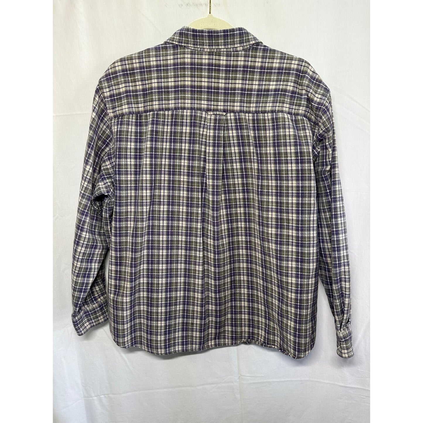 Lemongrass Plaid Button-Up Flannel Shirt - Size XL