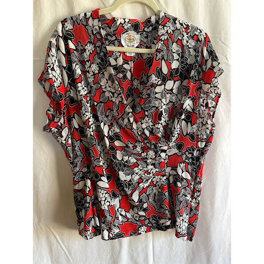 Vintage Talbots Pure Silk Floral Blouse - Size 18