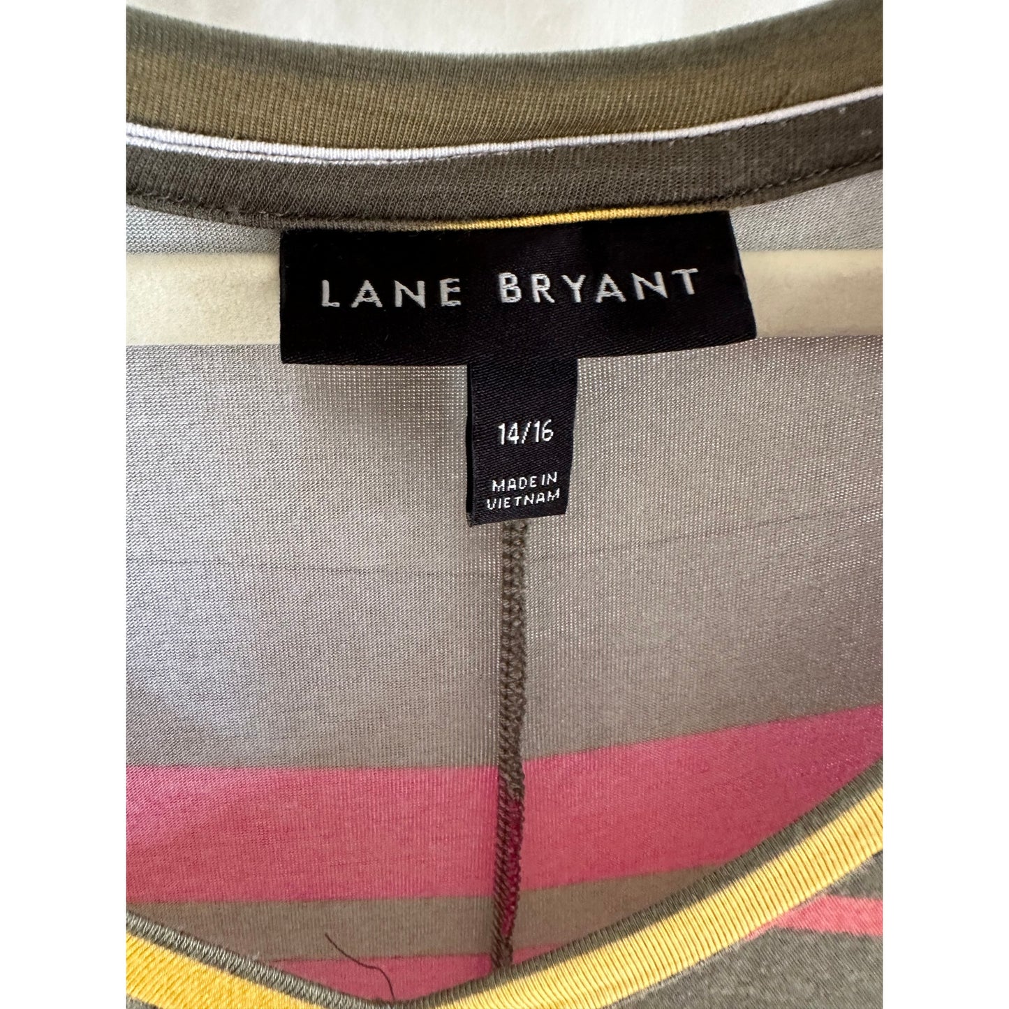 Lane Bryant Striped Jersey Knit Dress with Adjustable Drawstring Sides - Size 14/16