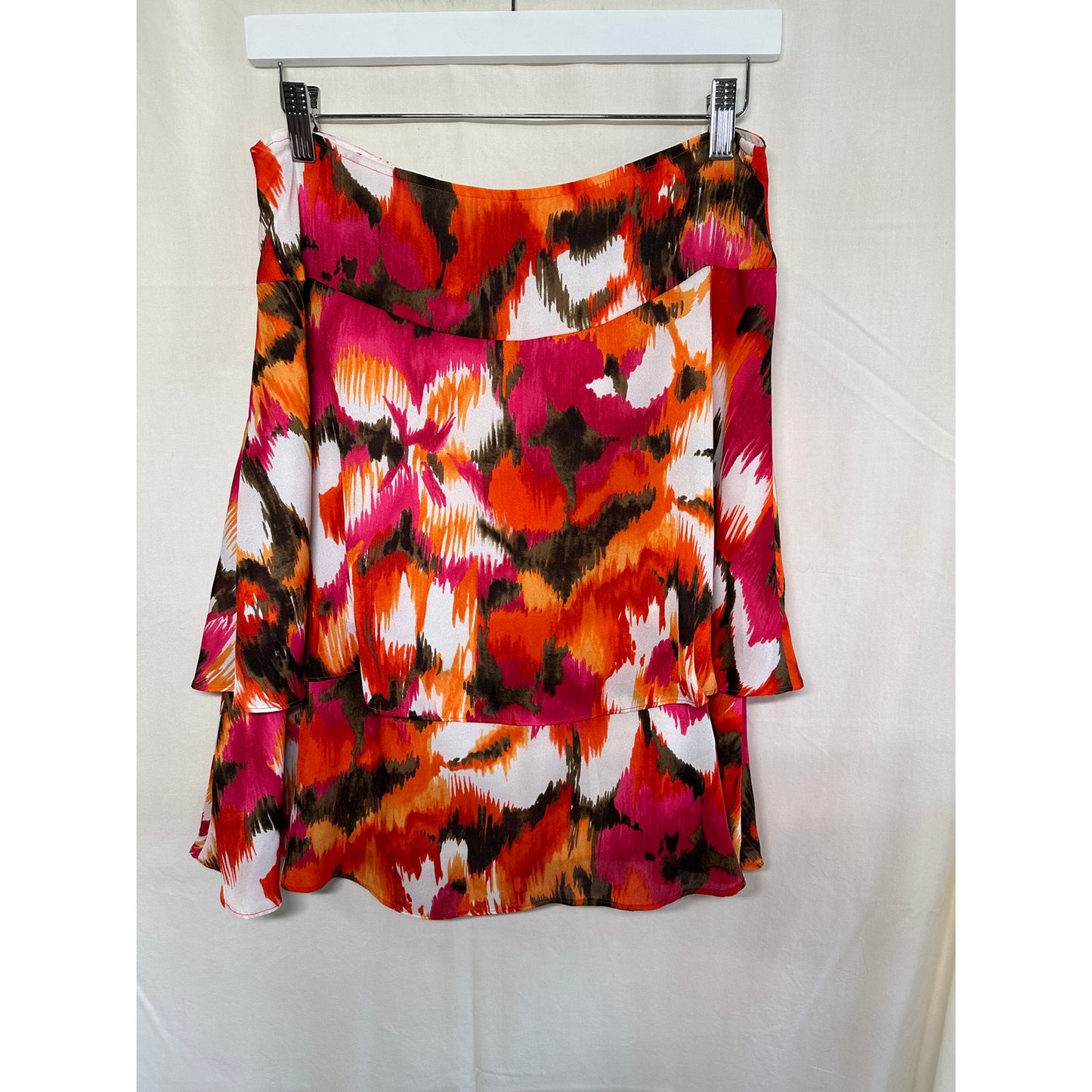 Rafaella Multicolor Abstract Print Tiered Skirt - Size 6