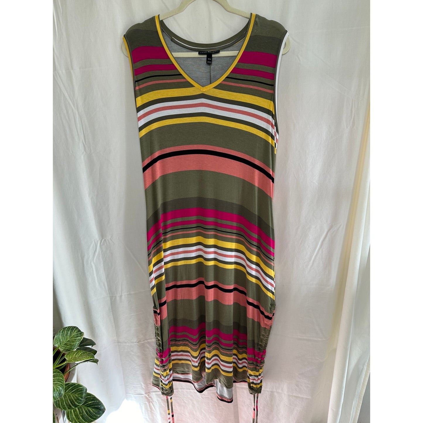 Lane Bryant Striped Jersey Knit Dress with Adjustable Drawstring Sides - Size 14/16