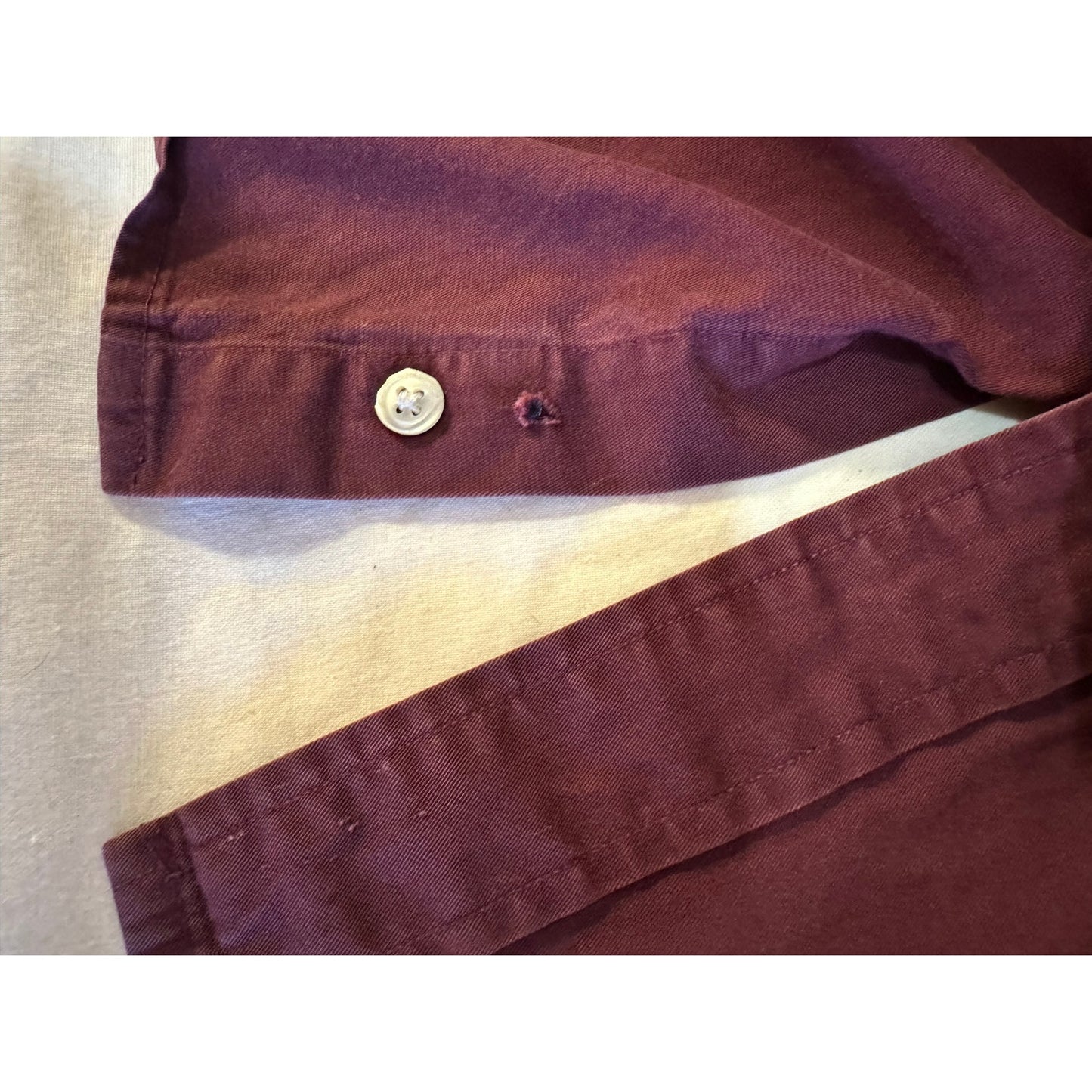 Tommy Hilfiger Burgundy Button-Up Shirt - Size Large