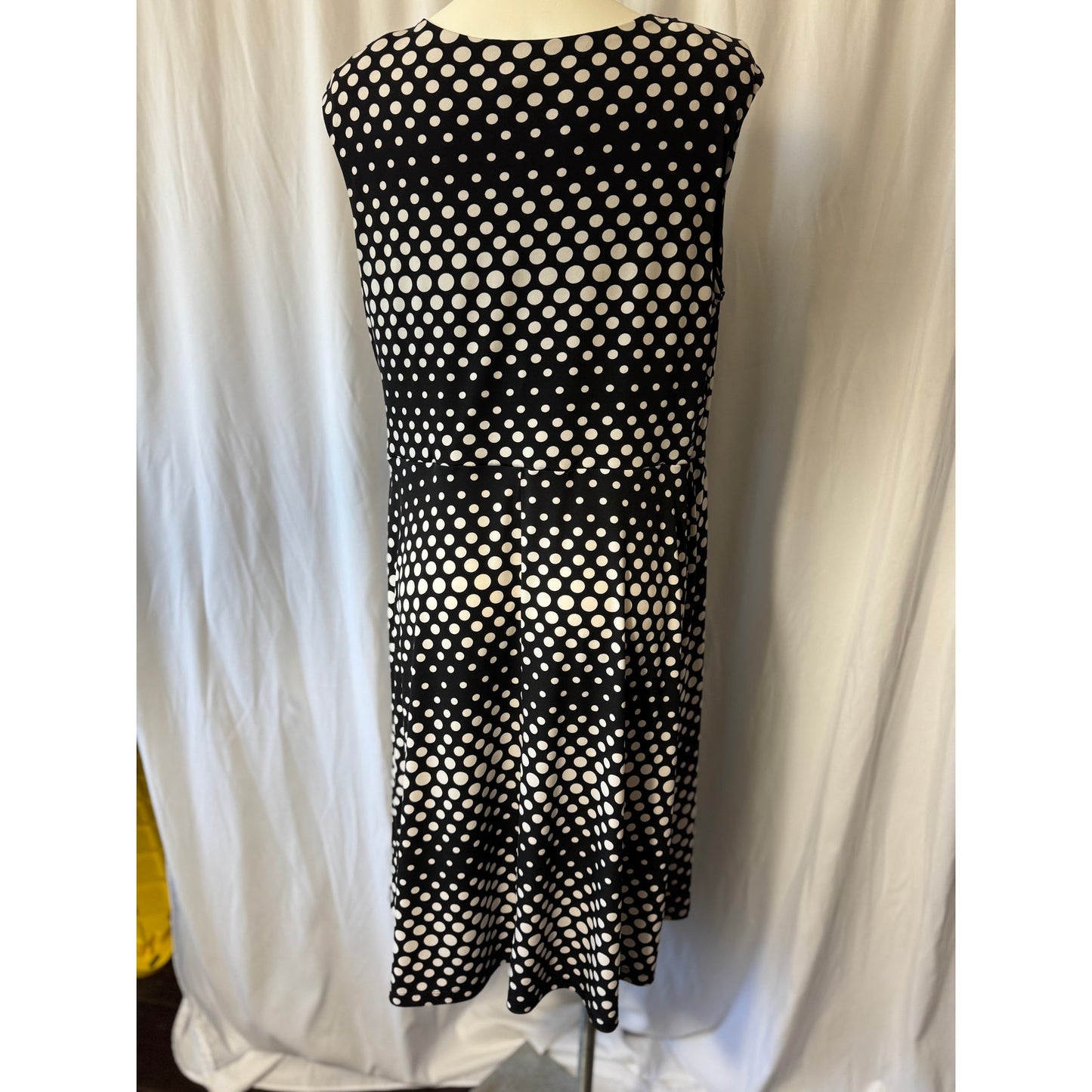 I.N. Studio Black and White Polka Dot Wrap Dress - 1X