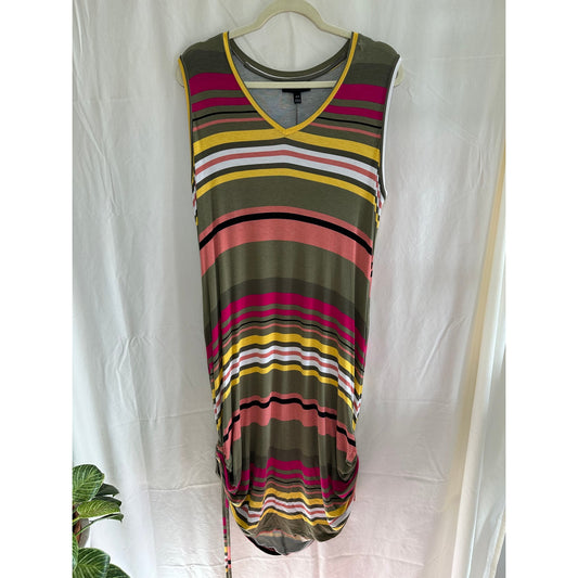 Lane Bryant Striped Jersey Knit Dress with Adjustable Drawstring Sides - Size 14/16