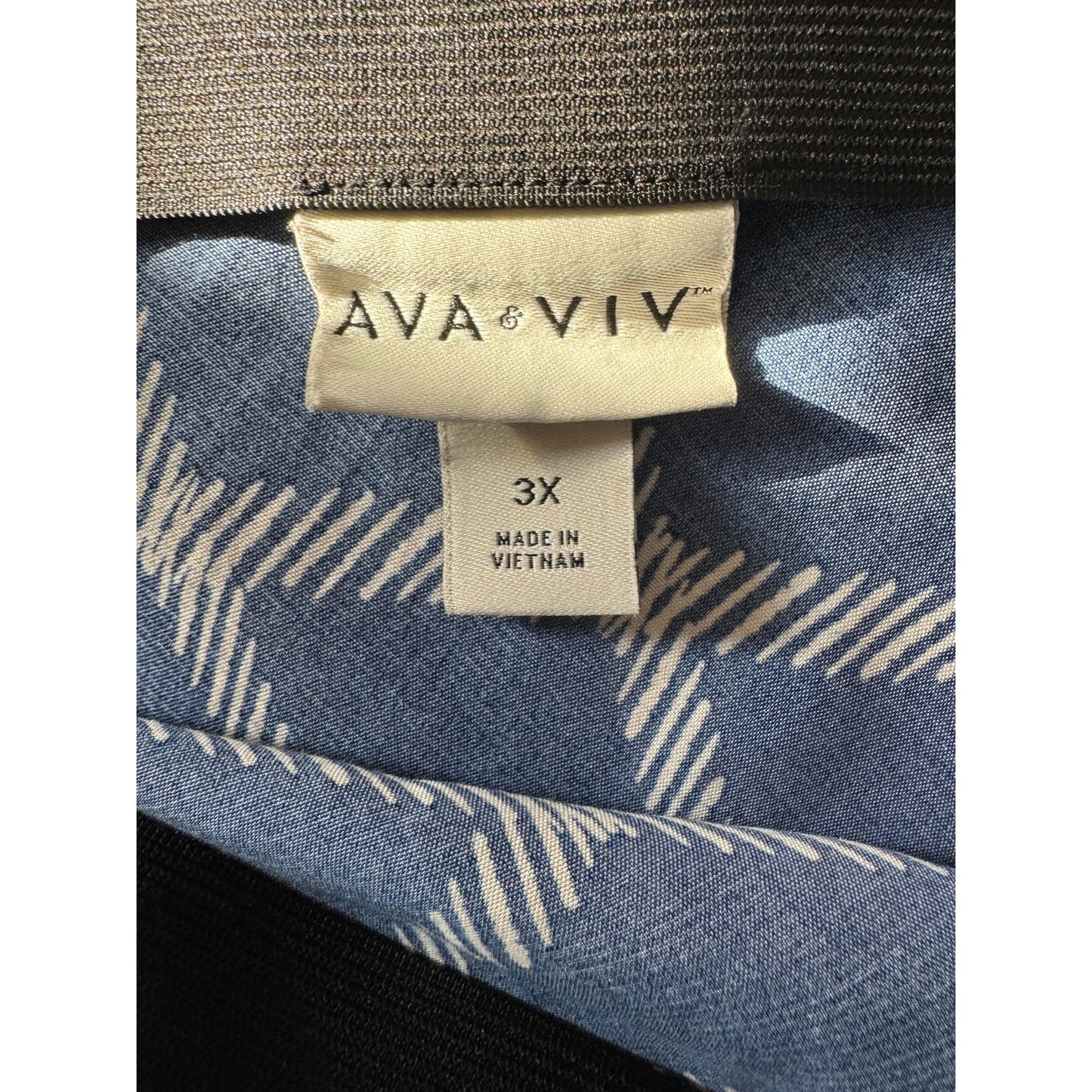 Ava & Viv Blue Abstract Print Bias-Cut Skirt - Size 3XL