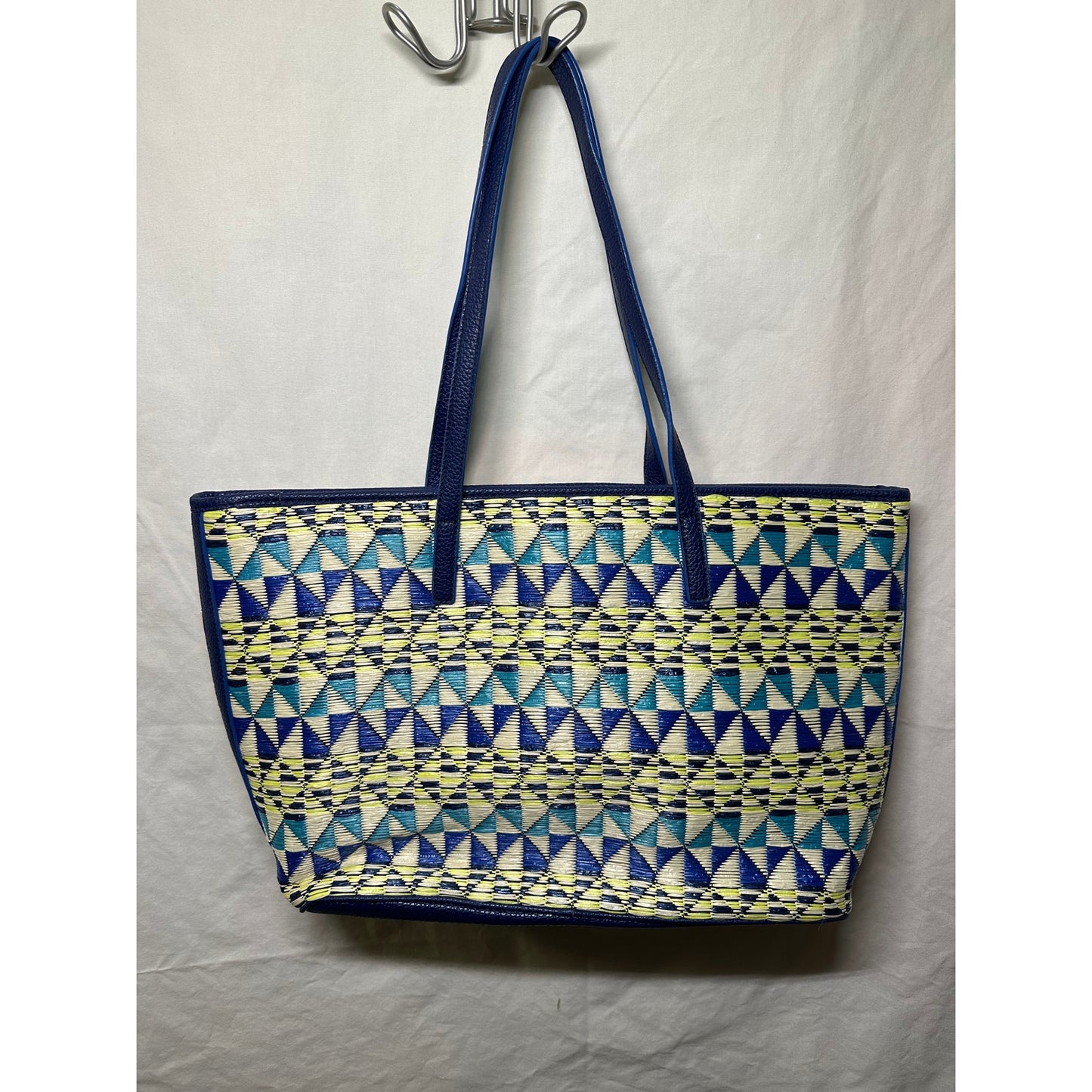 Nine West Geometric Tote Bag - Blue and Yellow