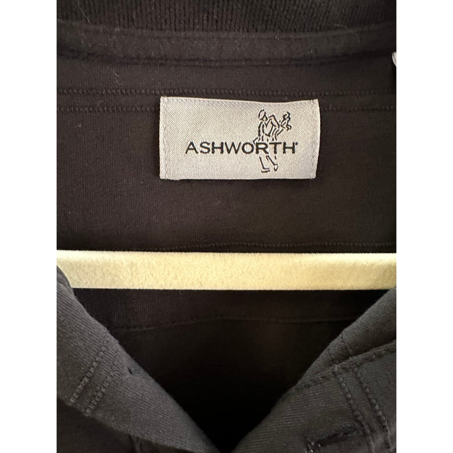 Ashworth Black Pinstripe Polo Shirt - Men's Size XL