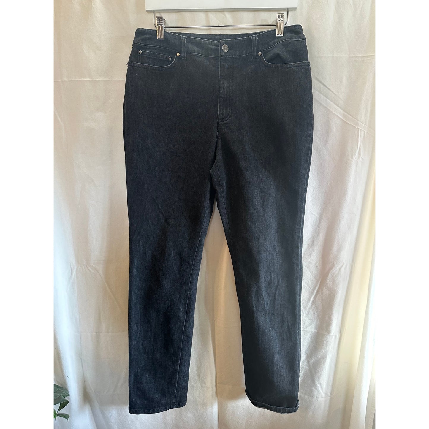 Anne Klein Black Straight-Leg Jeans - Size 10