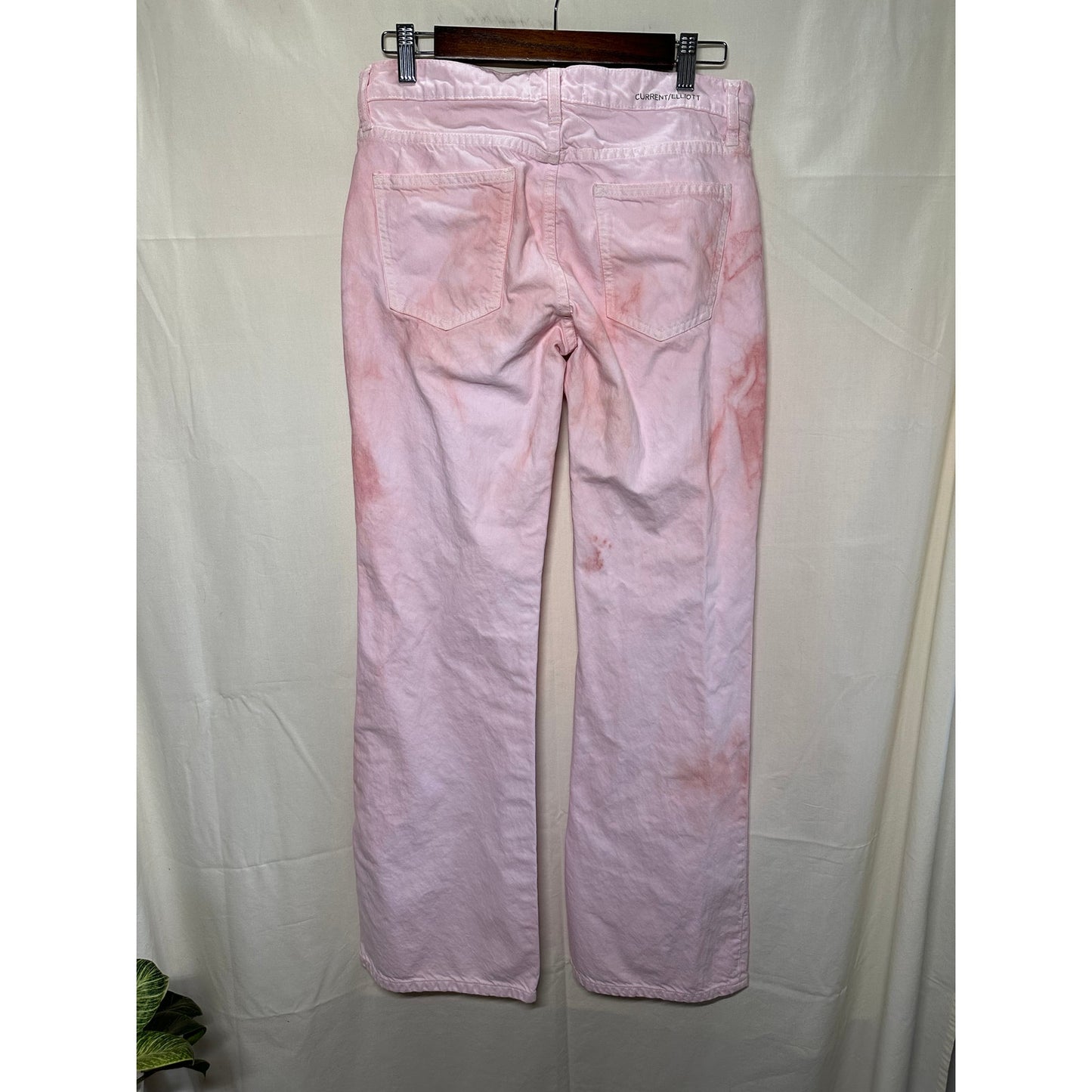 Current/Elliott Pink Wide-Leg Jeans - Size 27