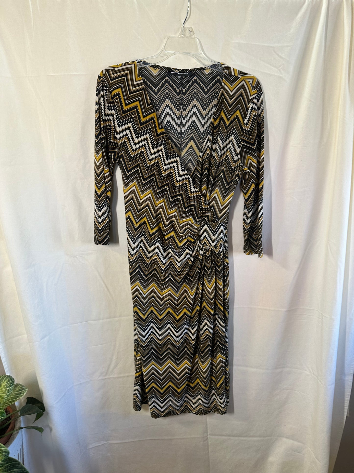 Mille Gabrielle Women's Chevron Print Midi Dress - Size M