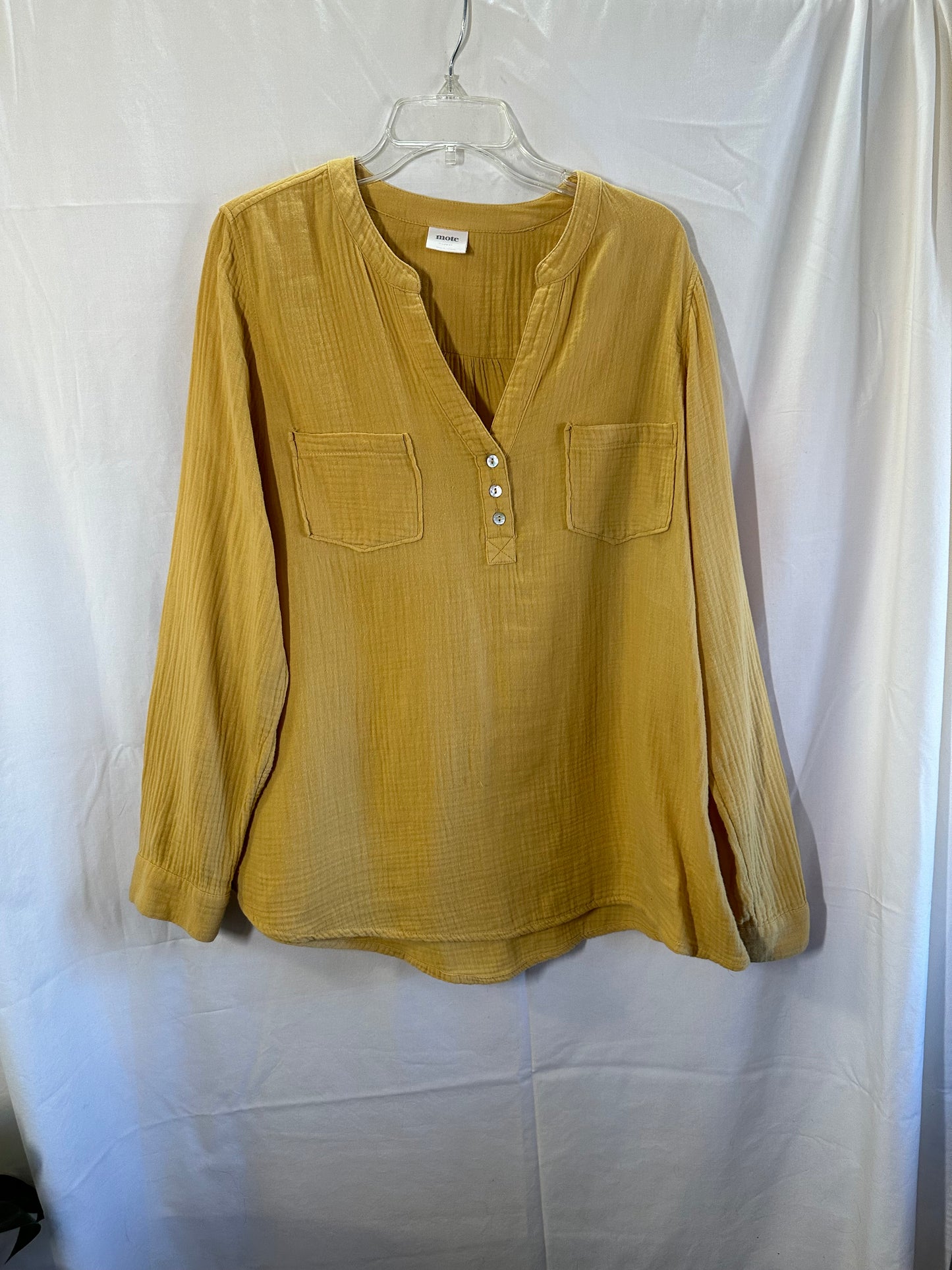 Mote Cotton Pullover Top - Mustard Yellow XL