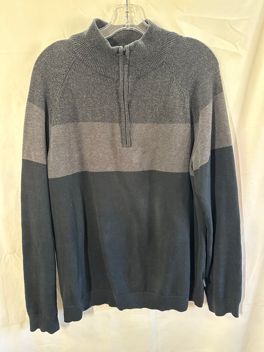 Calvin Klein Men's Quarter-Zip Sweater - Gray Stripes