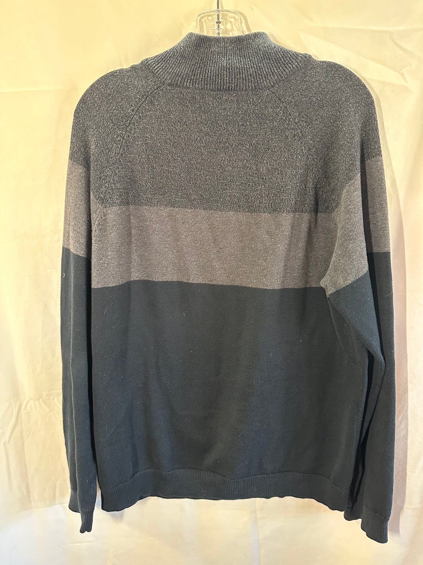 Calvin Klein Men's Quarter-Zip Sweater - Gray Stripes