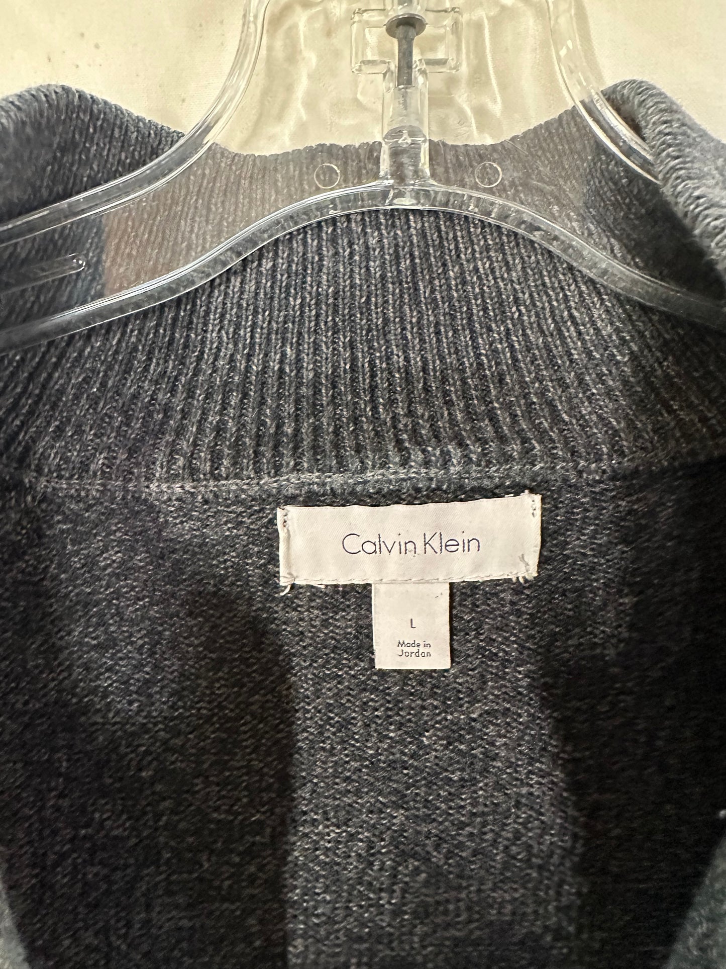 Calvin Klein Men's Quarter-Zip Sweater - Gray Stripes