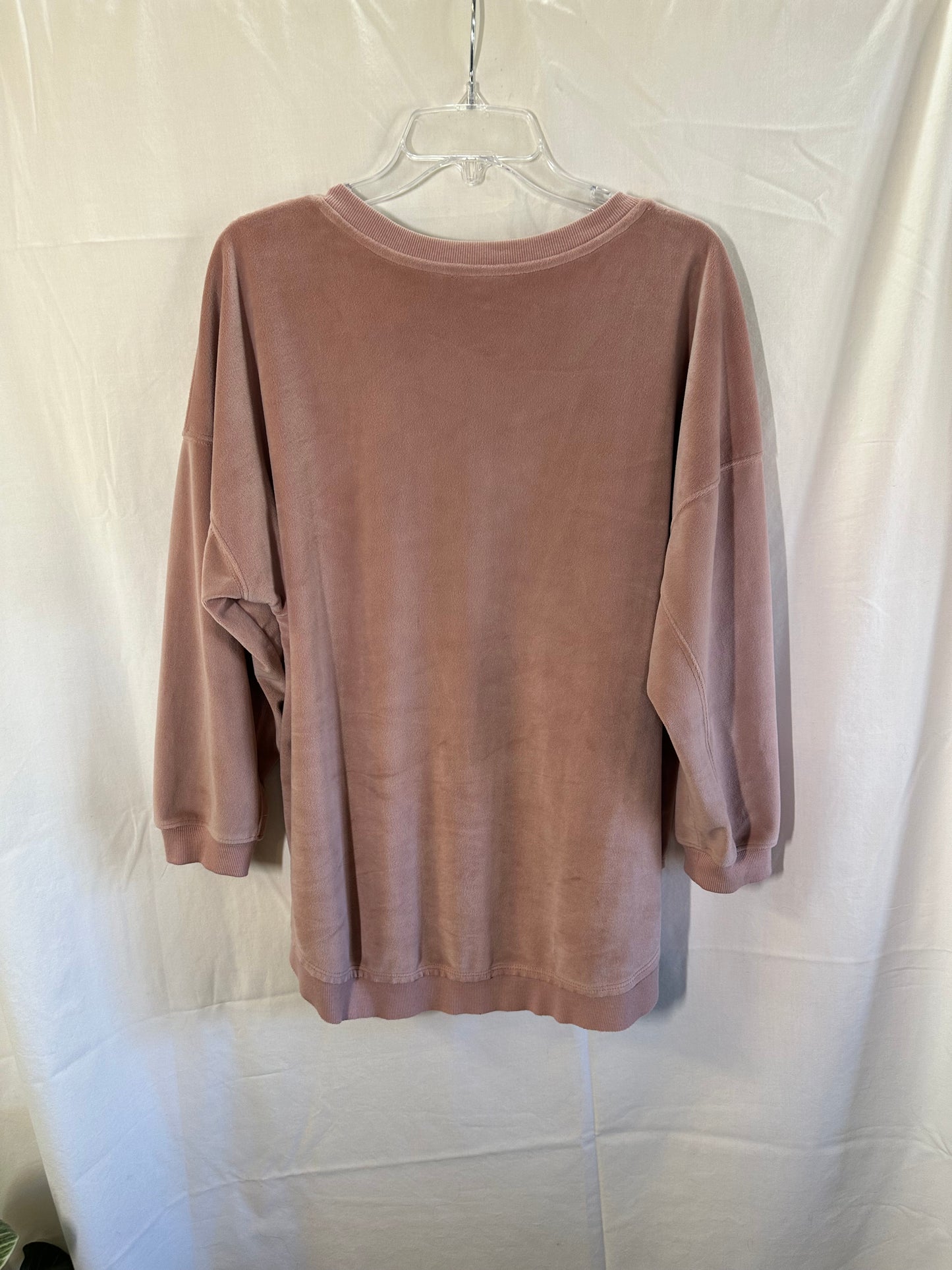 Democracy Women's V-Neck Plush Sweater - Size L - Soft Mauve