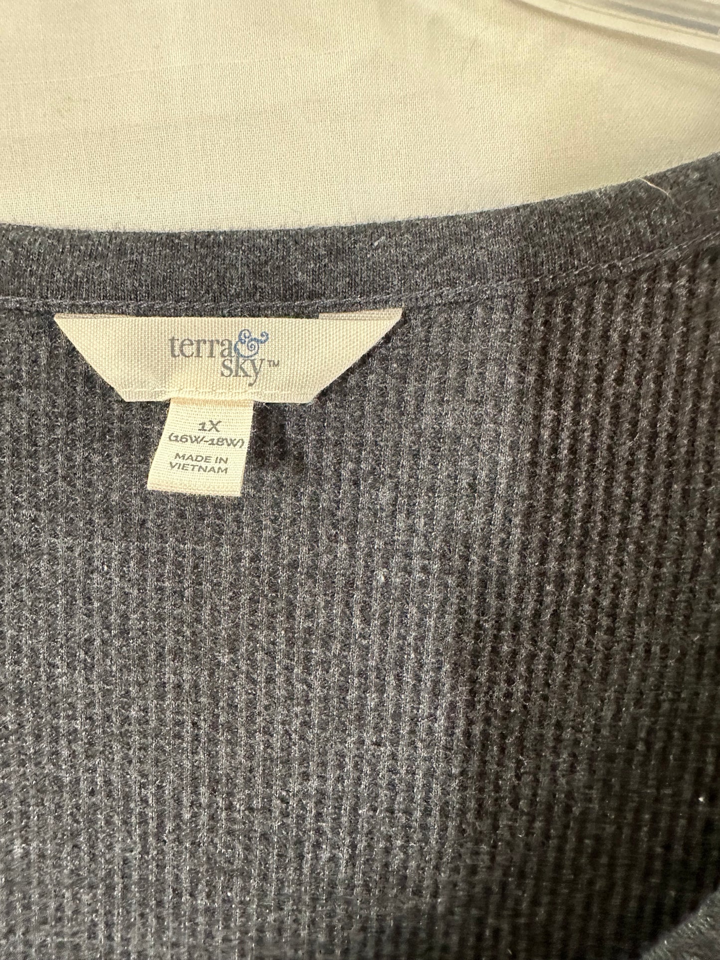 Terra & Sky Cozy Ribbed Long Sleeve Top - Size 1X