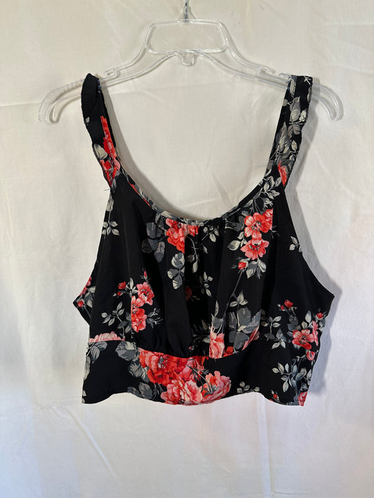 SHEIN Floral Cropped Tank Top - 2XL