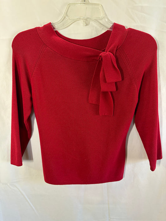 Harold's Women's Red Sweater with Bow Detail - Size XS