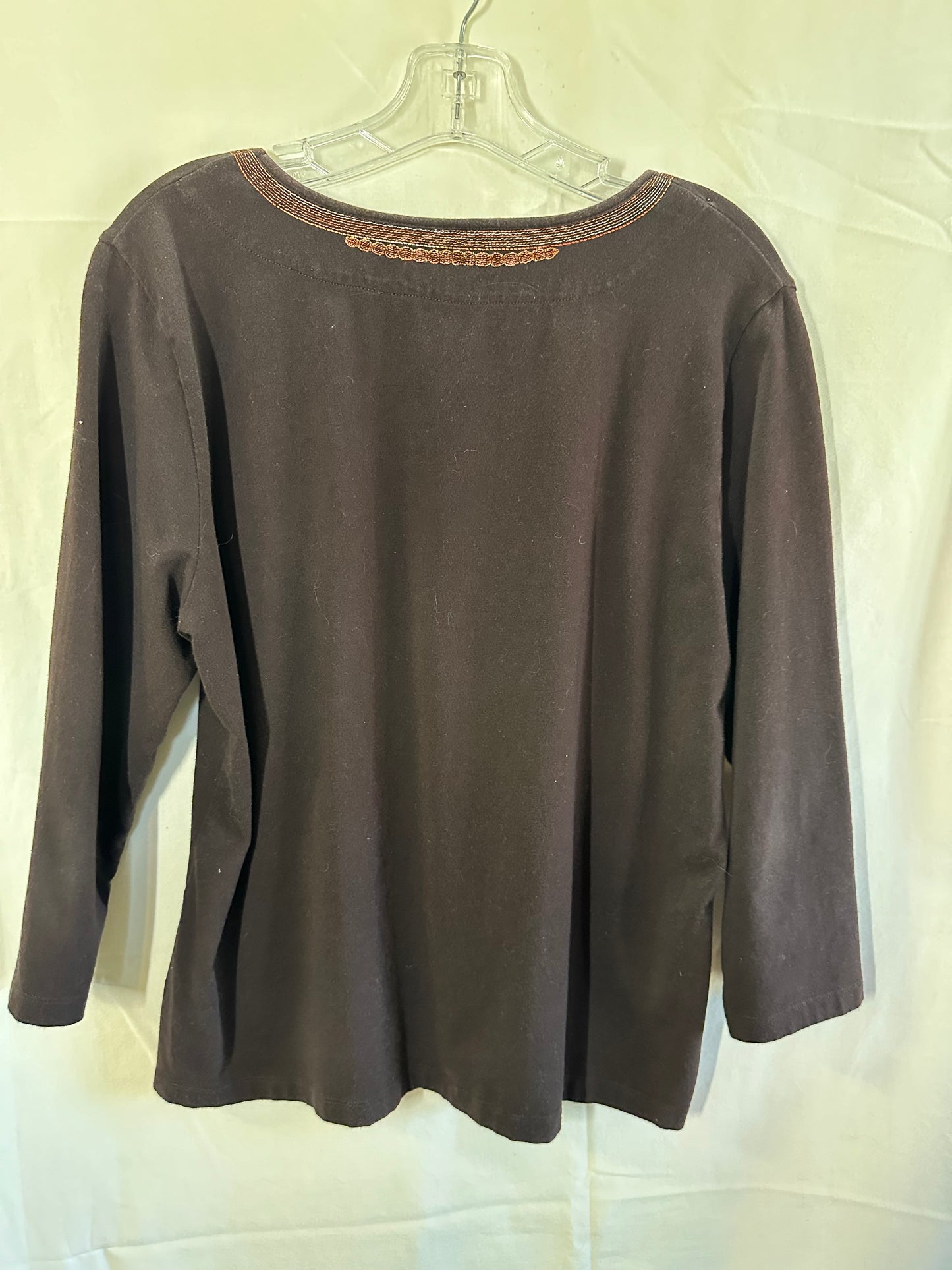 Coldwater Creek Stylish Brown Long Sleeve Top