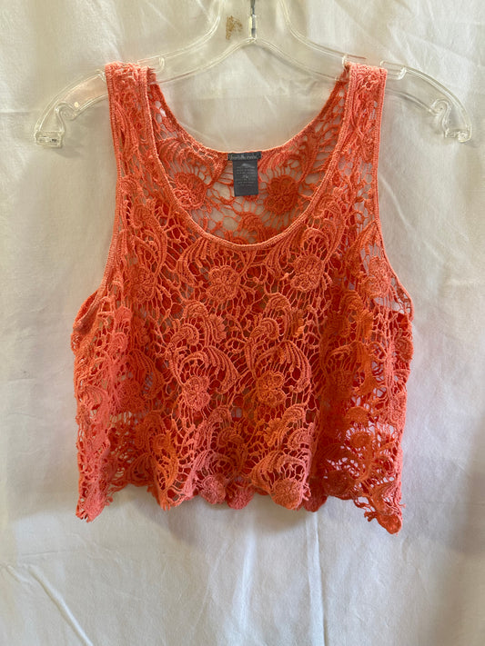 Chic Charlotte Russe Cropped Lace Tank Top - Size XL