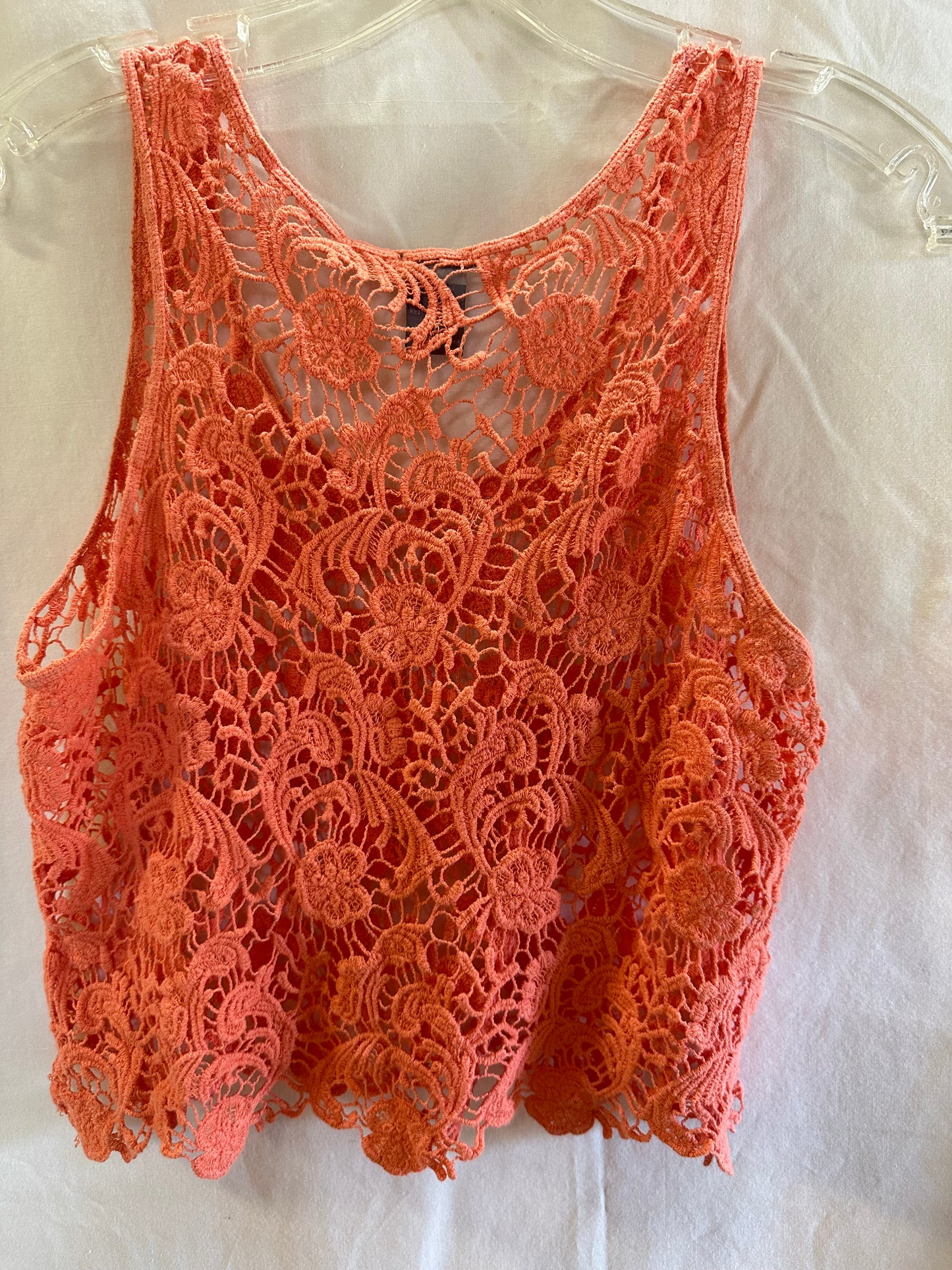 Chic Charlotte Russe Cropped Lace Tank Top - Size XL