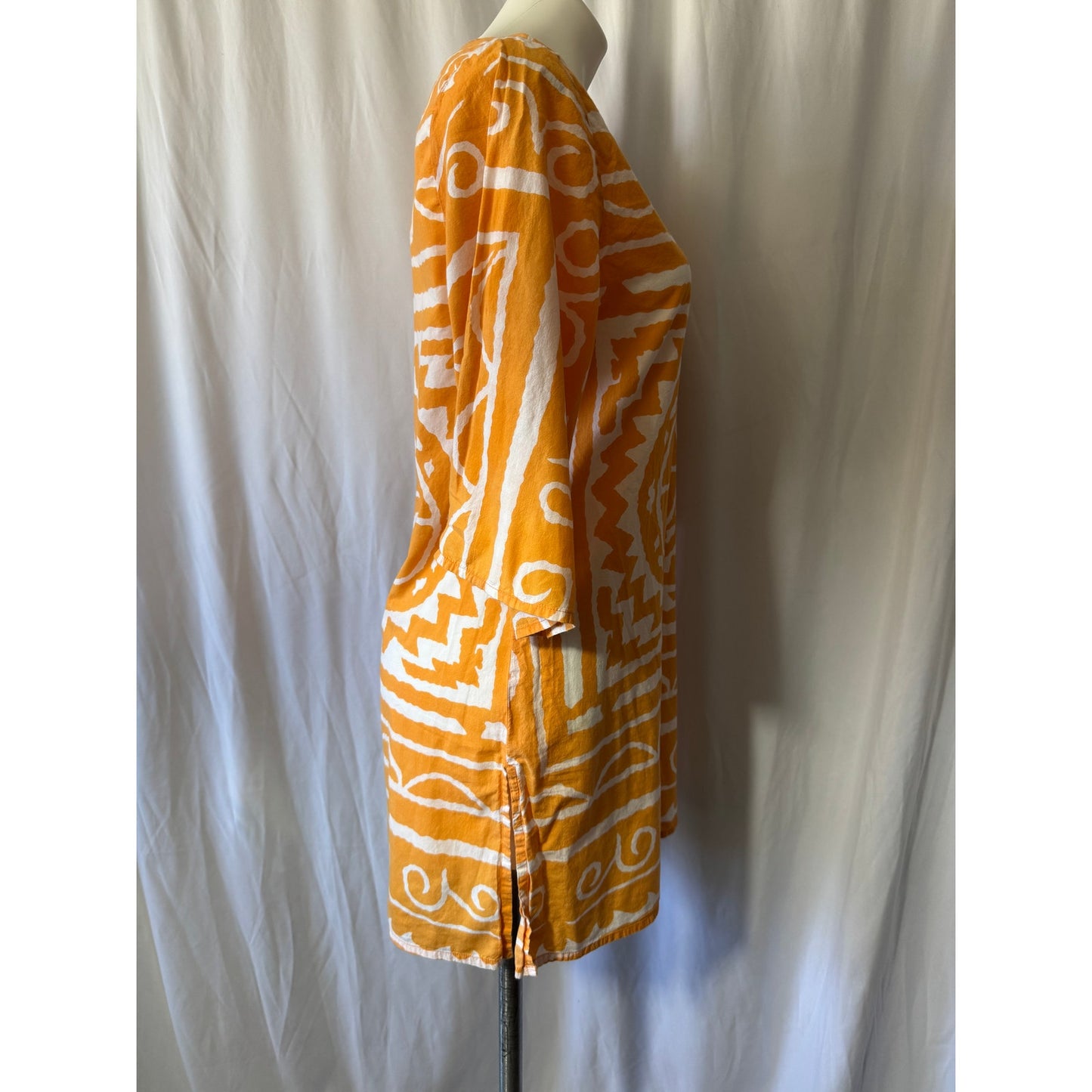 Bamboo Threads Orange and White Tunic Dress - Size S/M