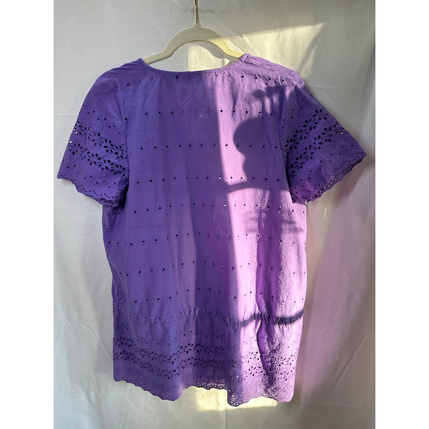 Denim 24/7 Purple Eyelet Tunic Top - Size 12W