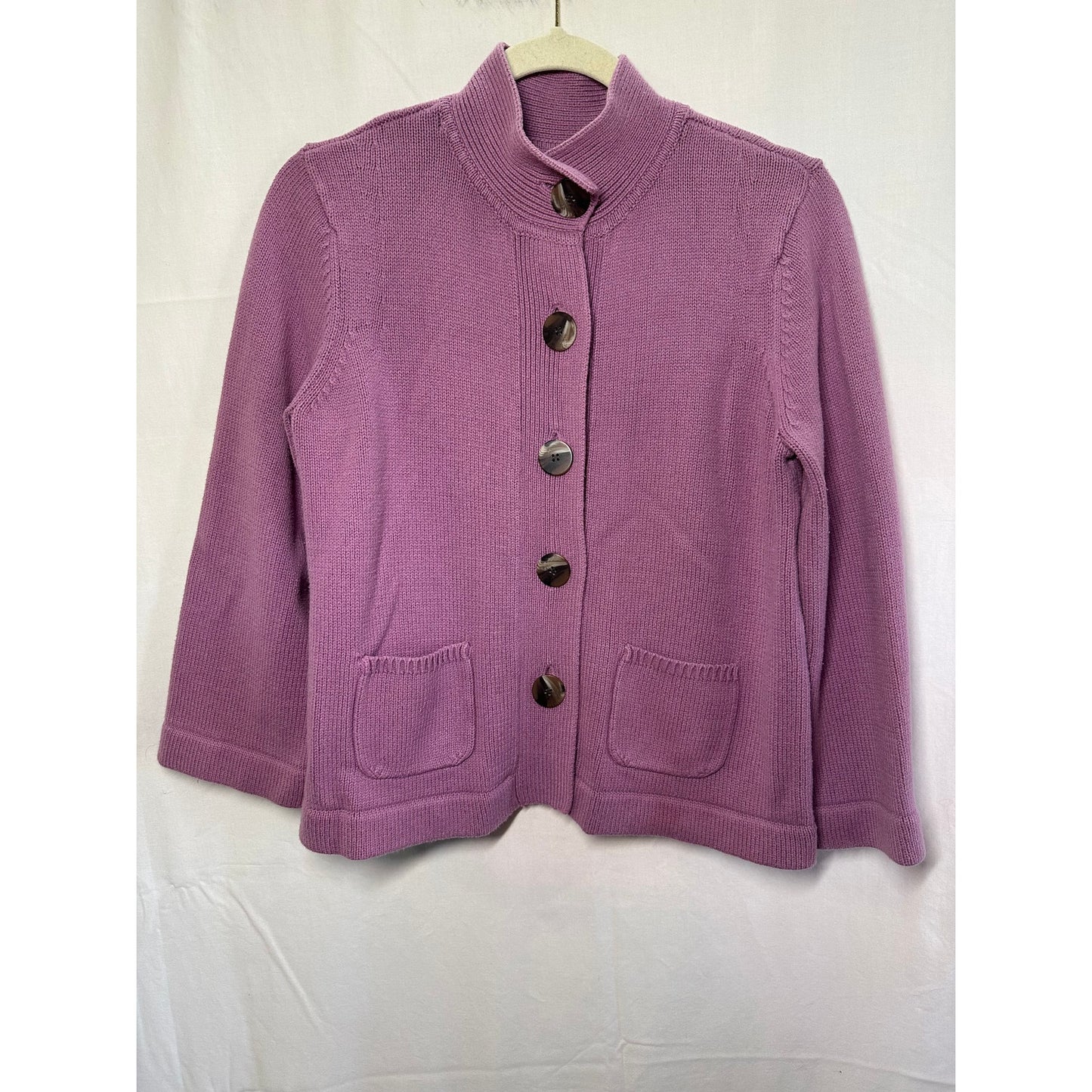 Lavender Button-Up Cardigan Sweater - Size Medium