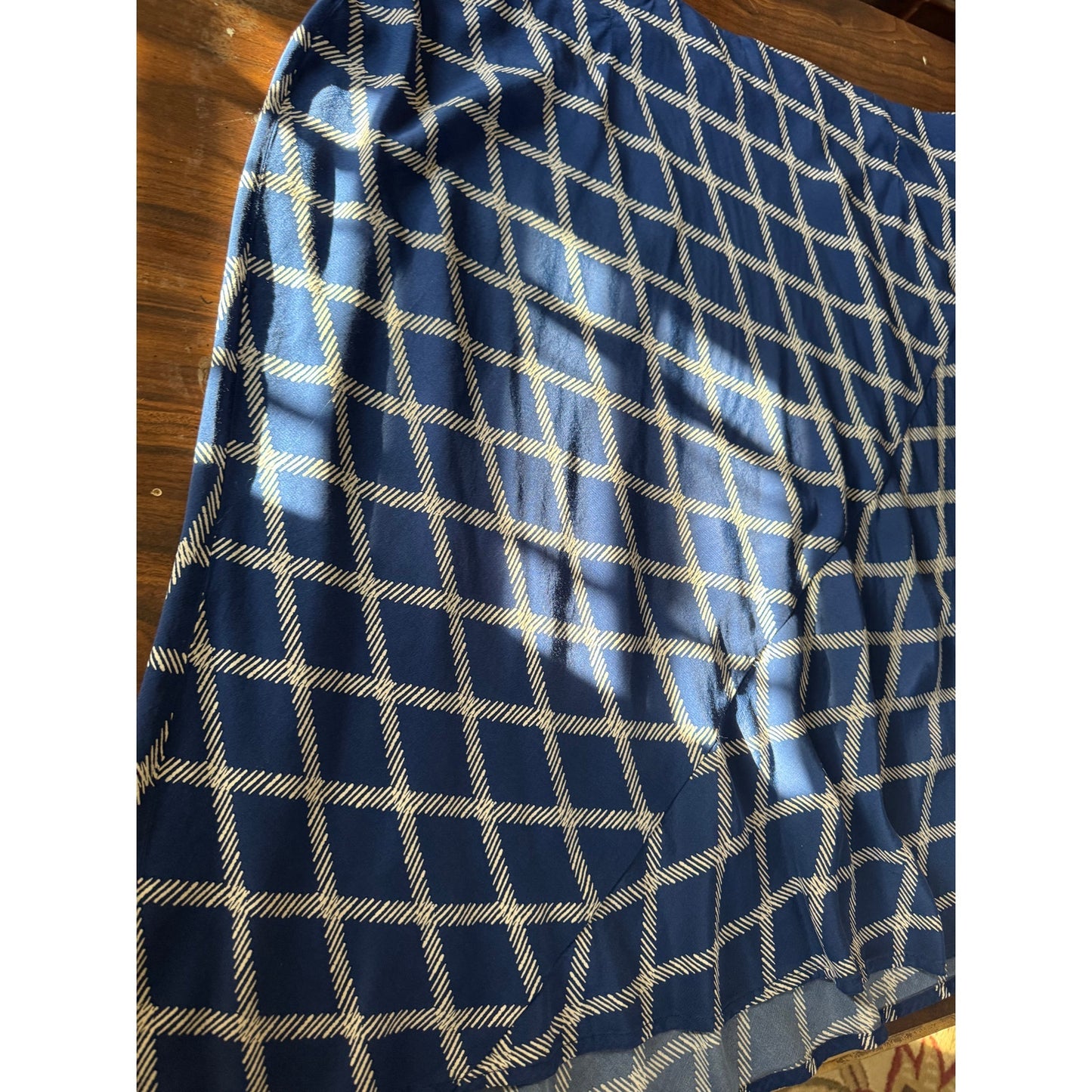 Ava & Viv Blue Abstract Print Bias-Cut Skirt - Size 3XL