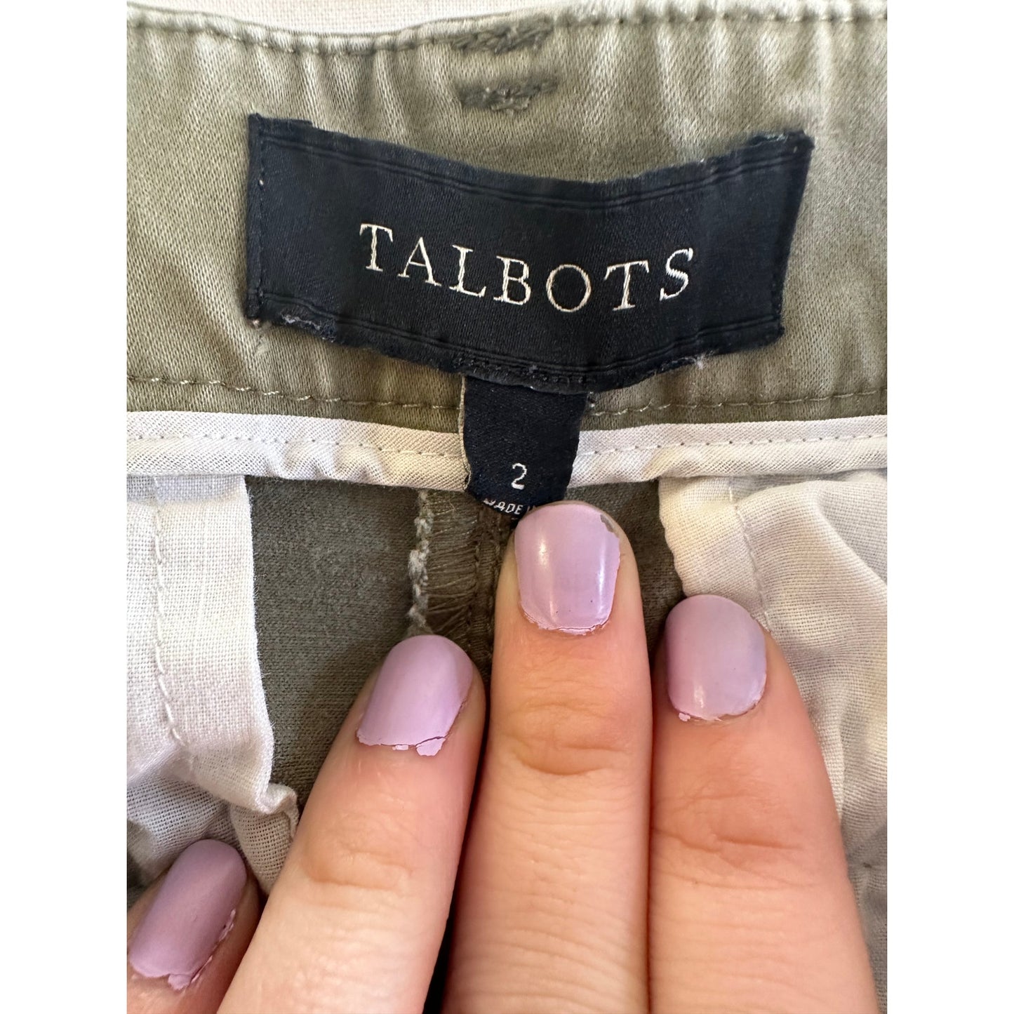 Talbots Green Chino Pants - Size 2