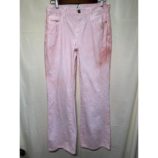 Current/Elliott Pink Wide-Leg Jeans - Size 27