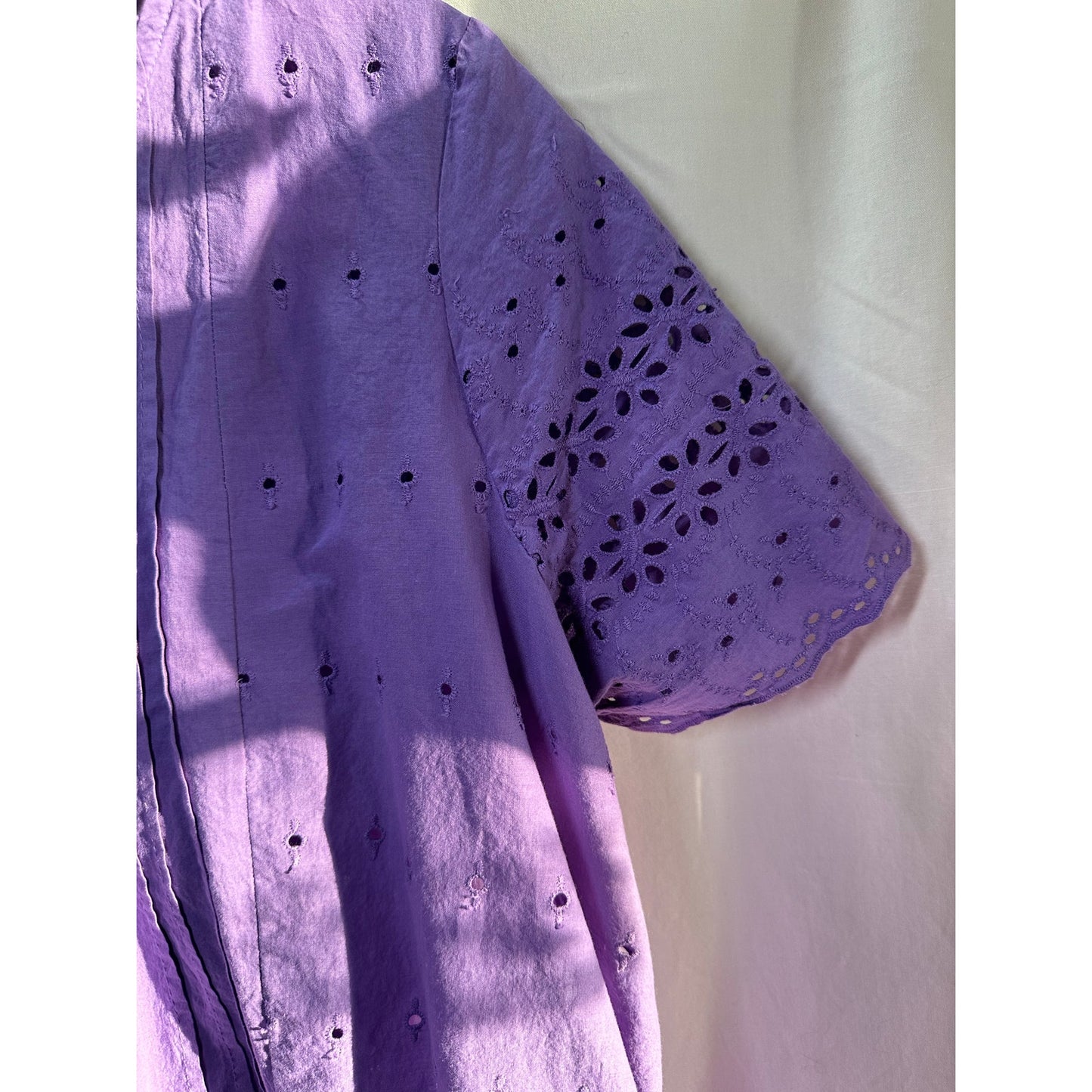 Denim 24/7 Purple Eyelet Tunic Top - Size 12W