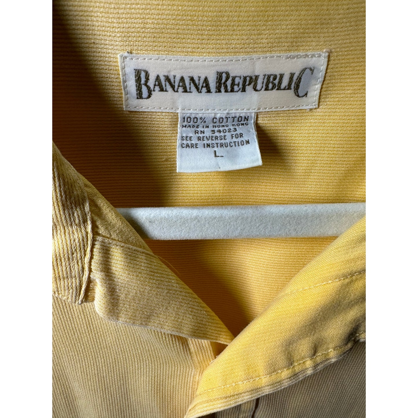 Vintage Banana Republic Yellow Button-Up Shirt - Early 1990s - Size Large