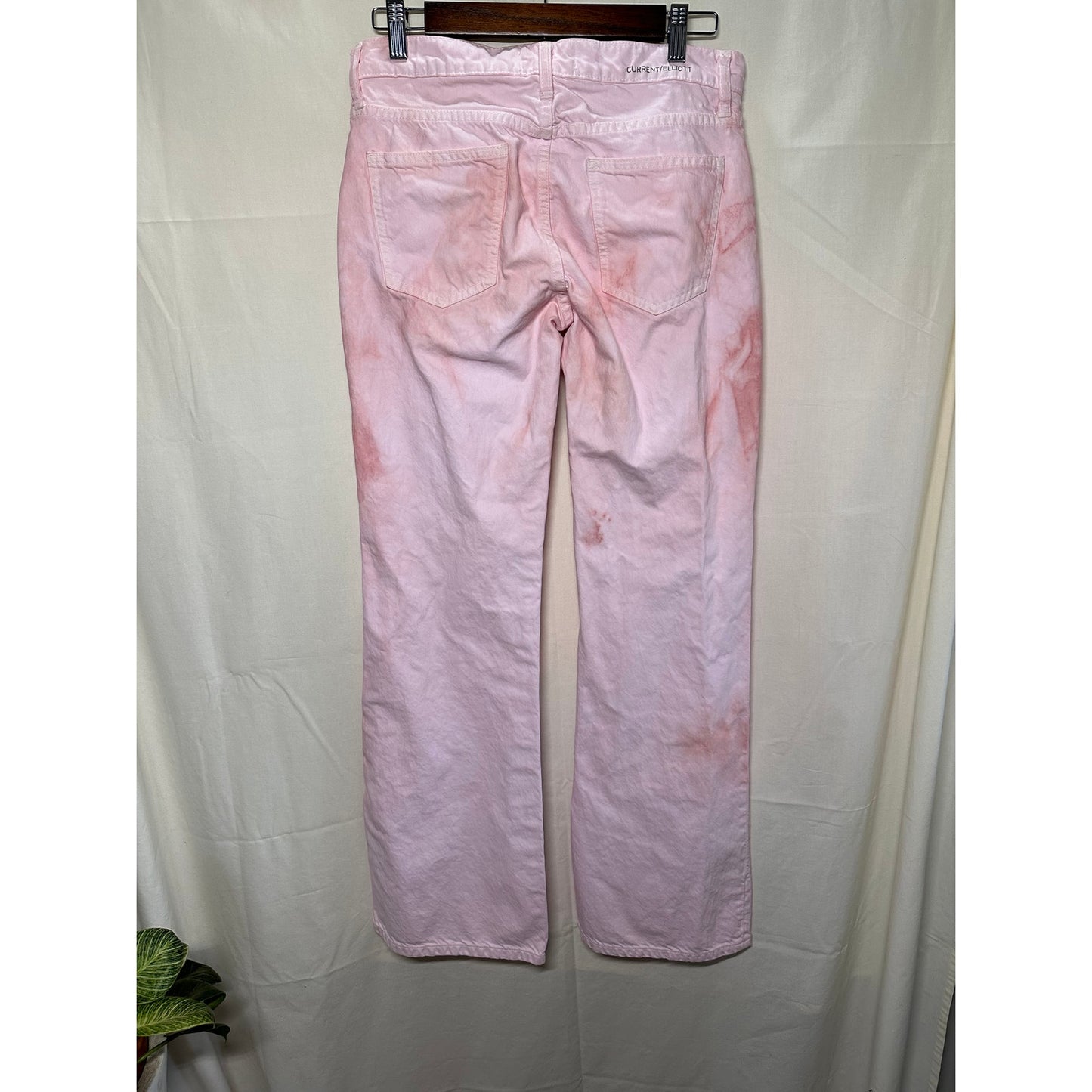 Current/Elliott Pink Wide-Leg Jeans - Size 27