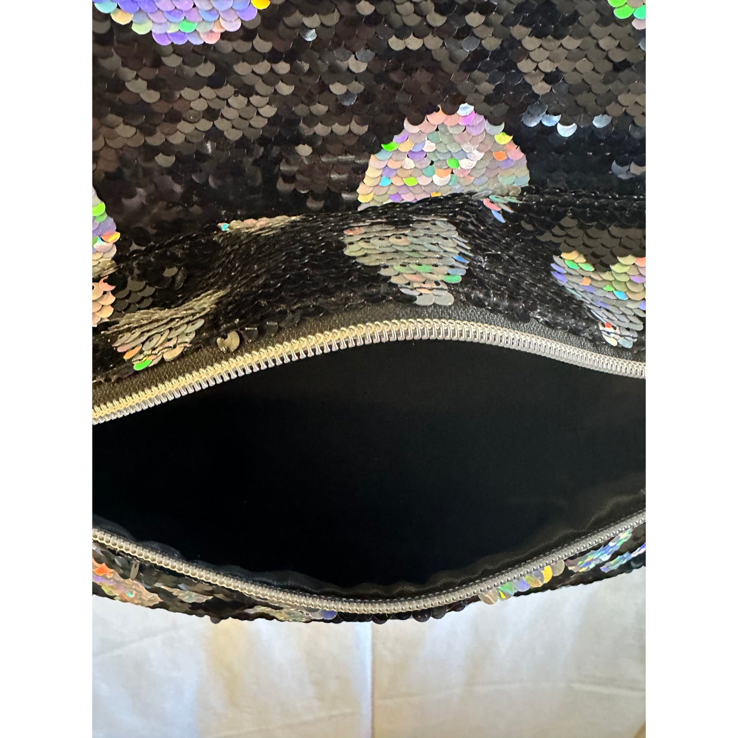 Children’s Place Black Sequin Heart and Dot Backpack