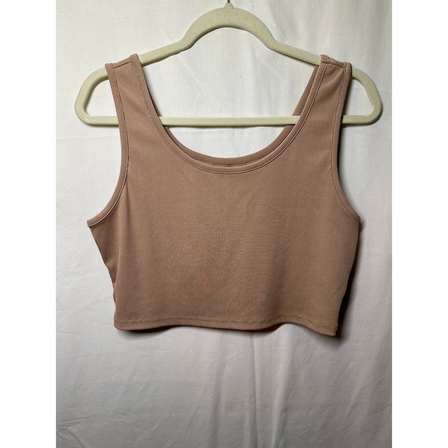 Shein Curve Ribbed Tan Crop Top - Size 1XL