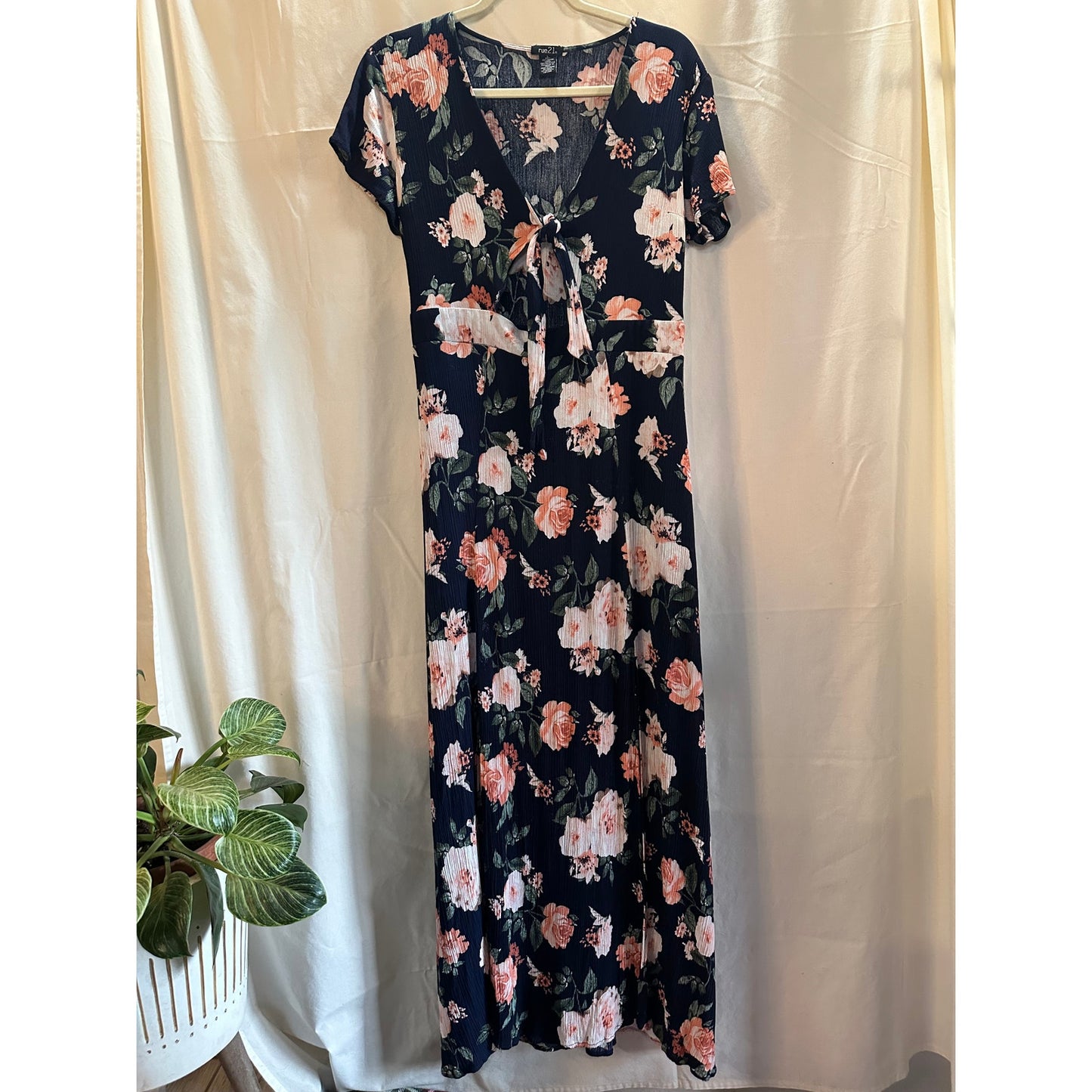 Rue21 Black Floral Maxi Dress - Size Large